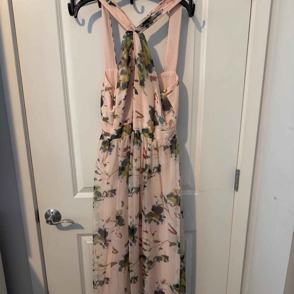 Adrianna Papell Blush Floral Maxi Dress